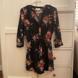 Loft Outlet Waist Drawstring Floral Midi Dress